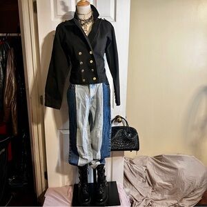 Forenza Vintage 90s Wms Crop Military Band Retro Cotton Jacket‎ L
